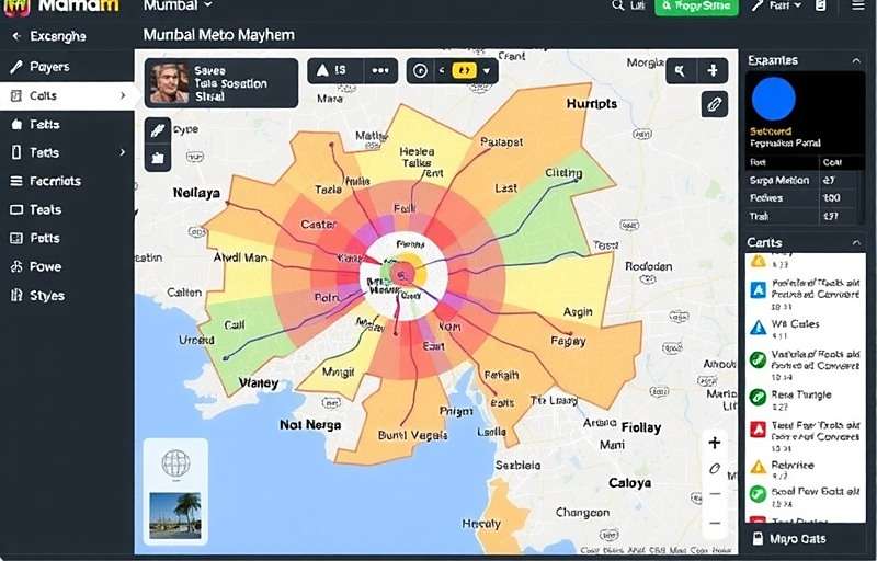 Mumbai Metro Mayhem Network Expansion Mumbai Metro Mayhem network expansion screen showing players planning new metro lines and stations across Mumbai map