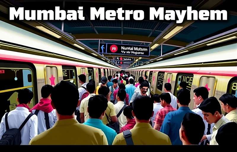 Mumbai Metro Mayhem Official Cover Mumbai Metro Mayhem game cover showing busy subway trains in Mumbai with crowds of passengers